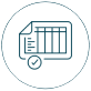 Data table with checkmark icon