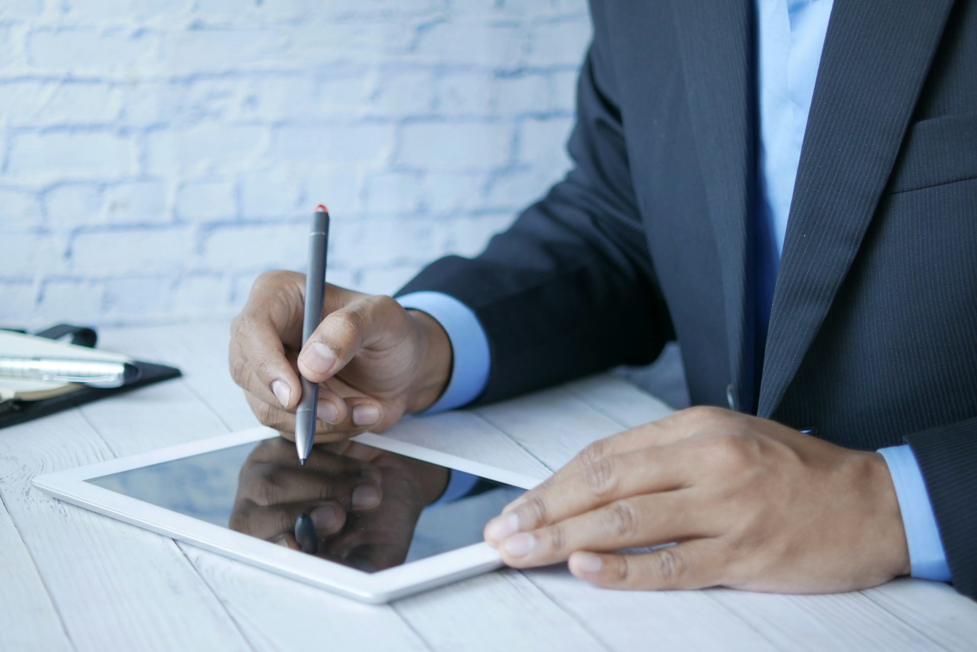 Writing on a tablet device